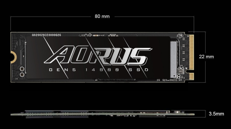 
Gigabyte представила SSD Aorus Gen5 14000 для M.2 PCIe 5.0 — до 14 500 МБ/с, 3D-TLC NAND, кеш DDR4 